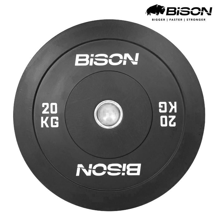 Bison 20 Kg Bumper Plates Olympic Training Bebanan Barbell Classic