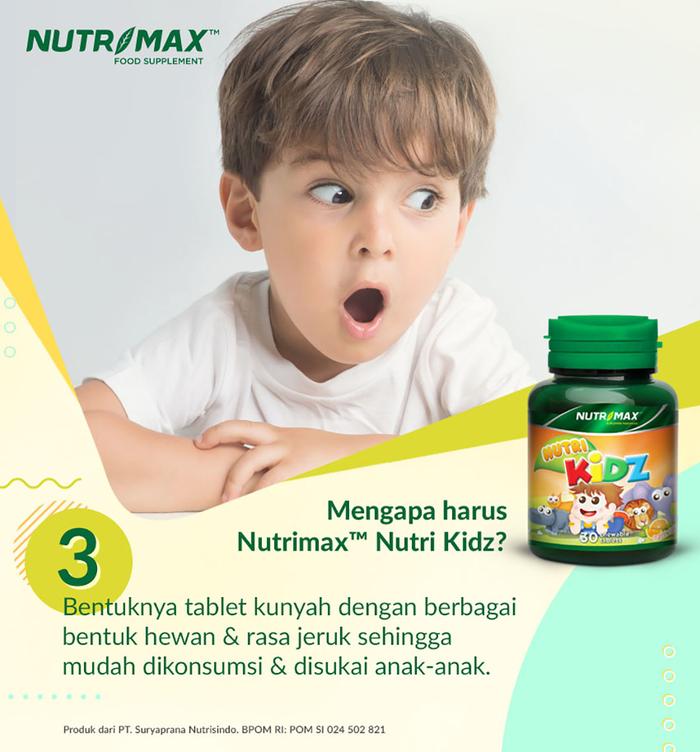 Nutrimax Nutrikidz 30 Tablet Kunyah Multi Vitamin Mineral DHA Penambah Nafsu Makan Anak