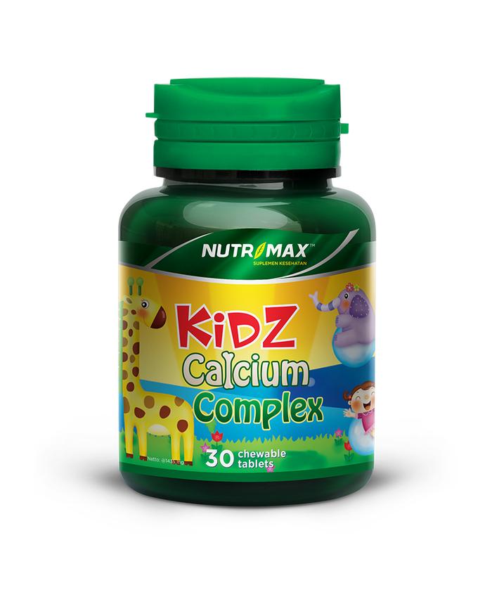 Nutrimax Kidz Calcium Complex 30 Tablet Kunyah Suplemen Kalsium Magnesium & Vitamin D untuk Kesehatan Tulang dan Gigi Anak-anak