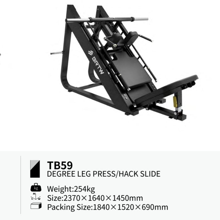 BRTW FITNESS 45 Degree Leg Press & Hack Slide TB57 /Gym / Fitness