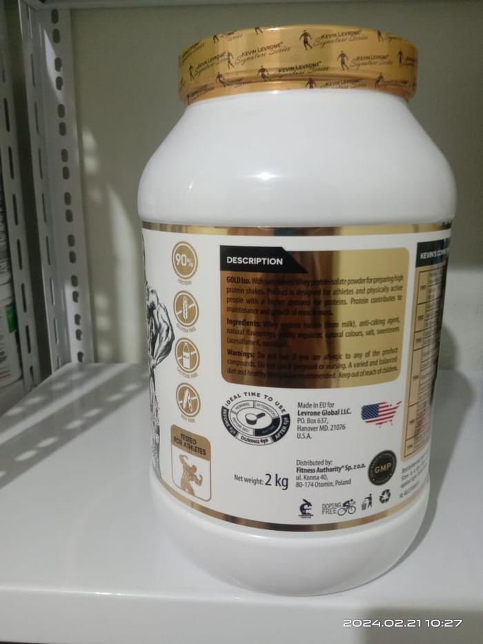 Kevin Levrone Gold Iso 2 kg 4.4Lb Whey Protein Isolate - Coklat, Handuk