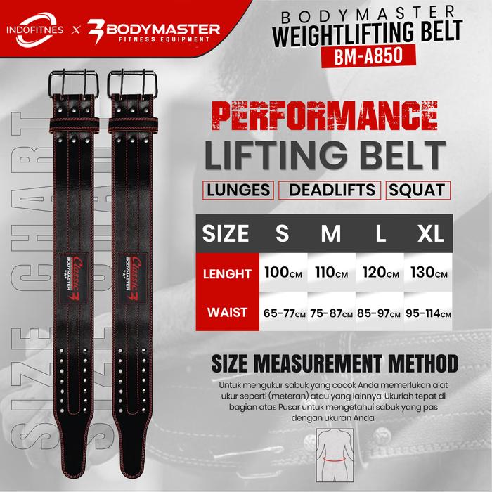 BODYMASTER Gym Belt BM-WB850 Classic Style Prong Weightlifting Belt Fitness Belt Squat Bench Deadlift SBD - S