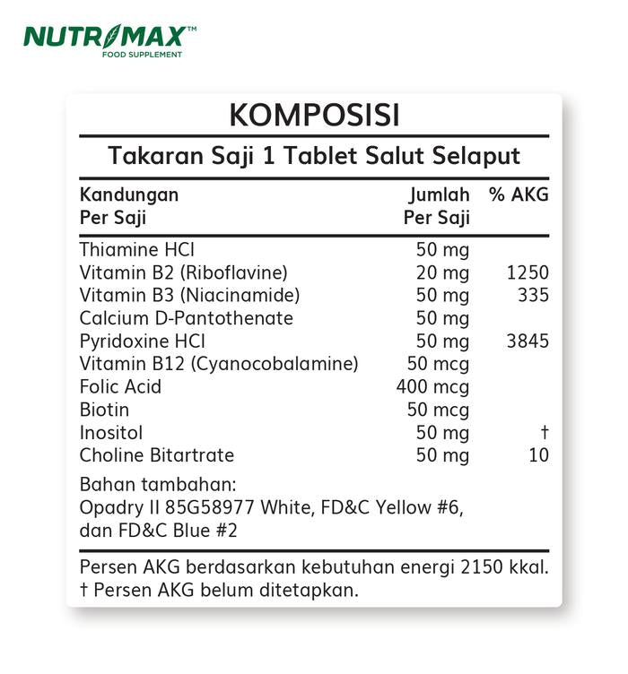 Nutrimax B Complex 30 Tablet Vitamin B