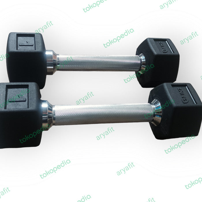 Dumbbell Rubber hexagonal 2×1kg