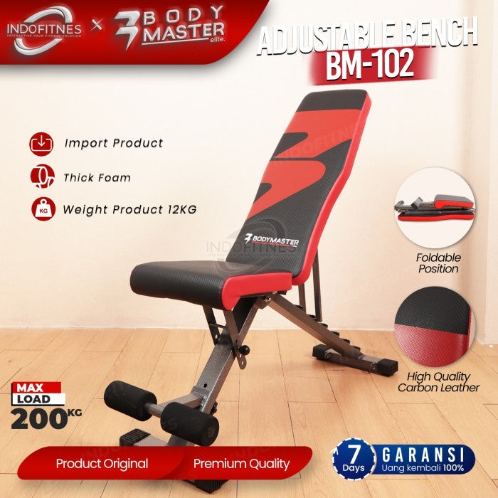 BODYMASTER Adjustable Bench BM-102 Bangku Gym Fitnes Sit Up Dumbell - BENCH BM-102