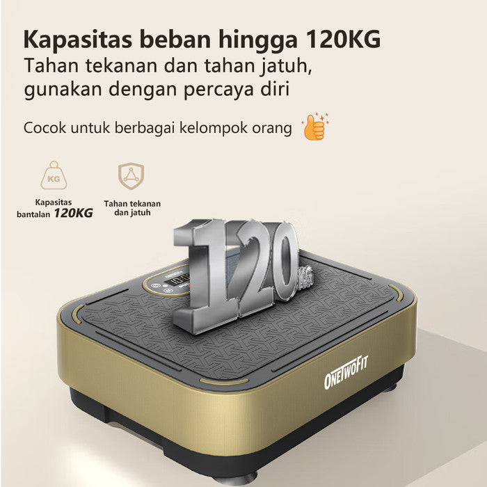 OneTwoFit Fitness Exercise Vibration Machines Whole Body Vertical Rhyt - Hitam dan putih
