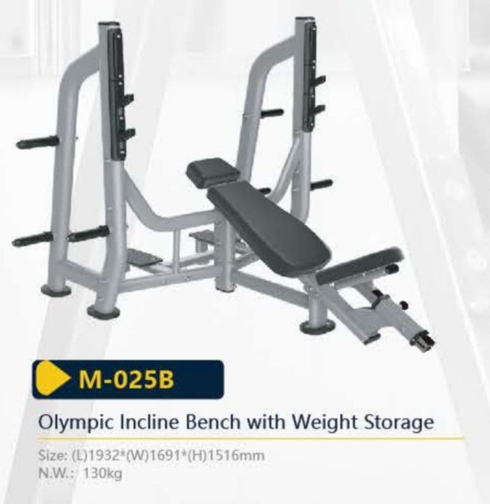 Bench Press Incline / Olympic Incline Bench / With Weight Storage (Luxury) Merk Body Strong