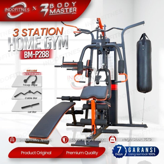 BODYMASTER Home Gym 3 Sisi BM-P288 + Sandsack Homegym Samsak Multi Gym - HOME GYM 3 SISI, TOPED