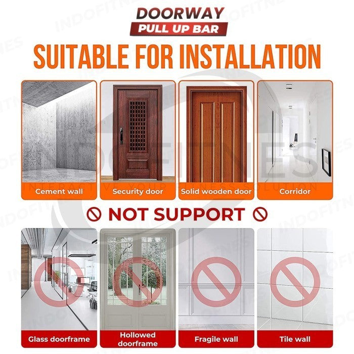 BODYMASTER Door Chin Up - Pull Up Bar Pintu Gym Fitness