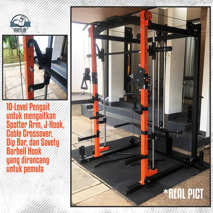 Multifunctional Smith Machine Trainer / Premium Squat Power Rack Bench Press Cable SD-5515BOK