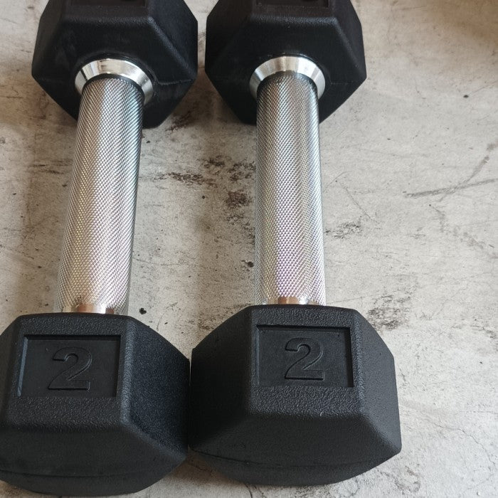 Dumbbell Hexagonal Rubber 2×2kg
