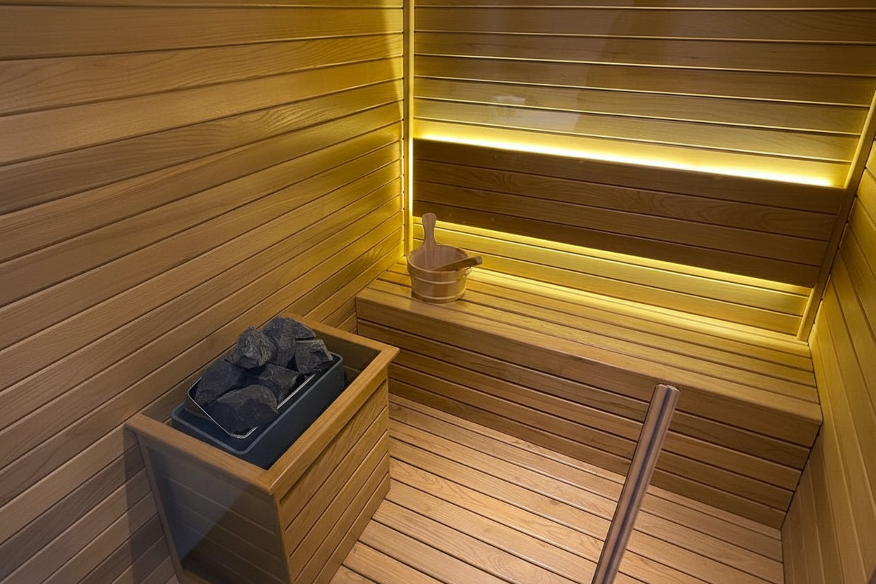 Ruang Kayu Sauna Pinus Wood 1,50CMX1,50CMX2.10CM (BISA CUSTOM UKURAN DAN KAYU)