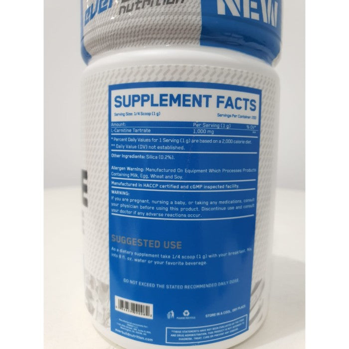 EVERBUILD NUTRITION L-CARNITINE TARTRATE 1000™ Fat Burner