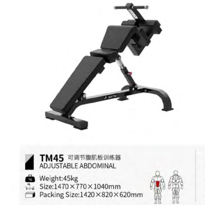 BRTW TM45 Abdominal Adjustable Bench / Comercial Equipment Fitness