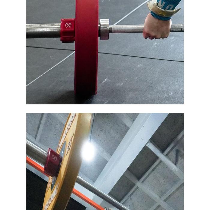 XMASTER Barbell Lock Clamp Collar Pengunci Barbell Fitness CrossFit Gym Powerlifting ROGUE ELEIKO - Firm Grip Red