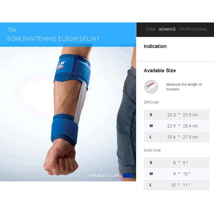 LP SUPPORT ELBOW SPLINT BLUE LP-786R - BLACK, S