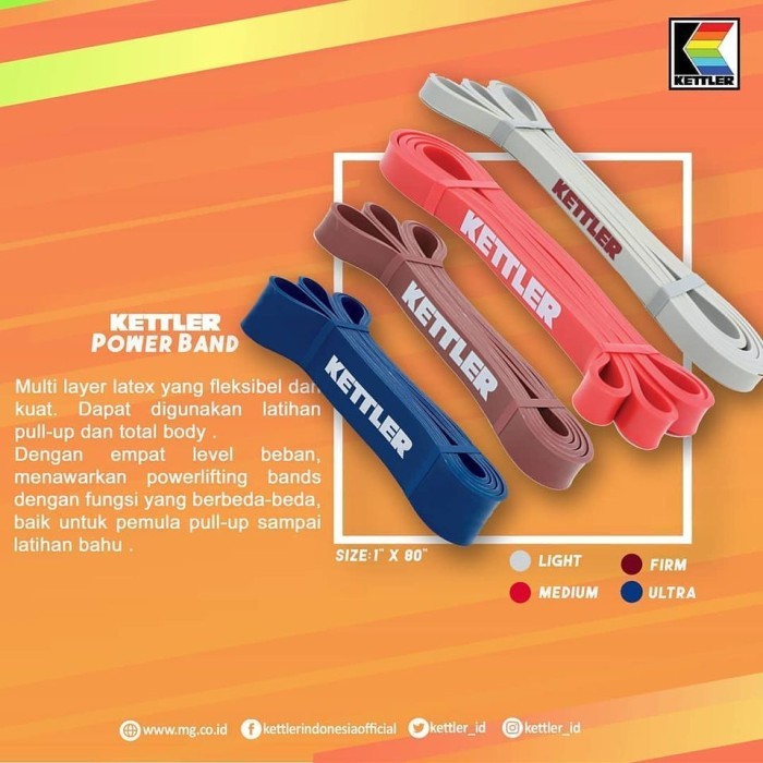 KETTLER Powerband Resistance Band Medium Resistance -Red 114-010