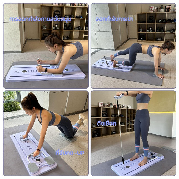 OneTwoFit Ab Roller Double Wheel Bisa dilipat Ab Wheel Alat Push Up Stand Bar Alat Gym