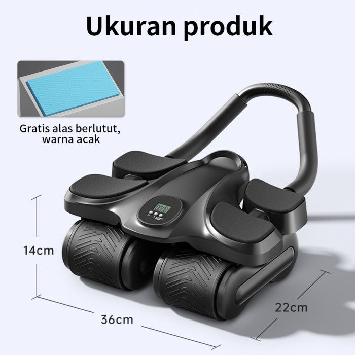 OneTwoFit Ab Wheel Ab Roller 4 Wheels Sit Up Automatic Rebound Olahraga Push Up