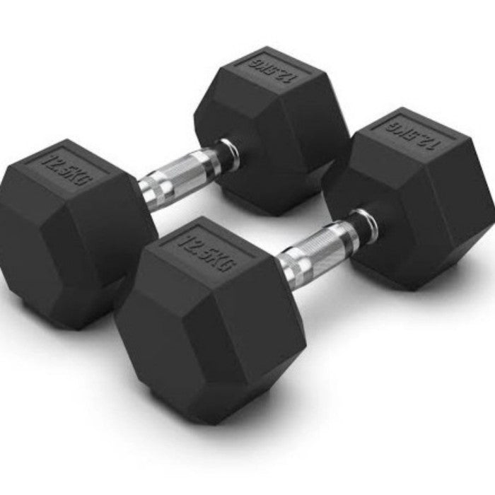 Dumbbell Hexagonal Rubber 2×12,5kg