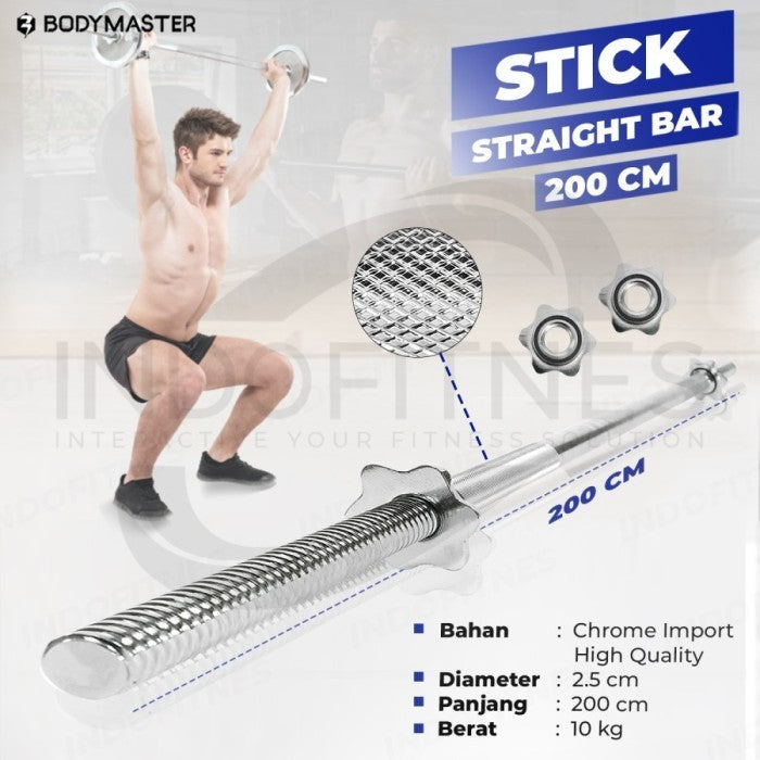 BODYMASTER Stick Gym 2,5CM Barbell Olympic Curl Fitnes Dumbell Bar 3CM - SOLID 35/2,5CM, KARGO/BLM ONGKR