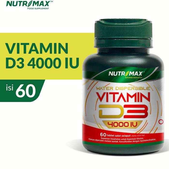 Nutrimax Vitamin Vit D3 4000 IU Kesehatan Tulang Gigi Imunitas Osteoporosis Autoimun - 30 Tablet