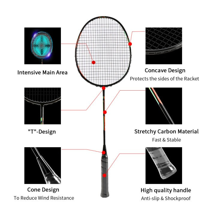 OneTwoFit RAKET BADMINTON Carbonex Raket Bulutangkis Set G5 82g Beli