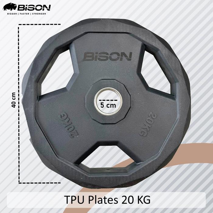 Bison TPU Plates 20 Kg Bebanan Barbell Olympic Classic