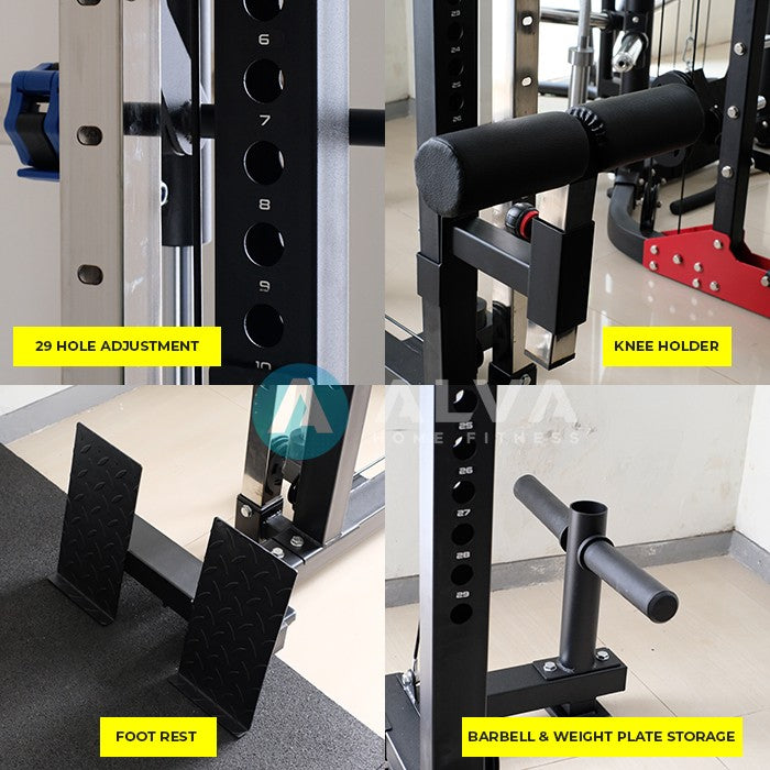 Optimove M-200 Home Gym - Cable Crossover - Smith Machine - Squat Rack