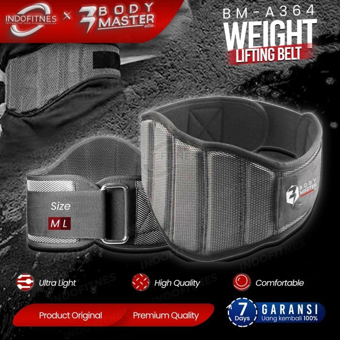 BODYMASTER Weightlifting Belt BM-A364 - Sabuk Gym Fitness Angkat Beban - L
