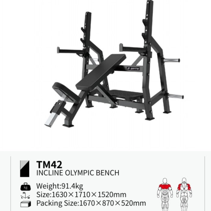BRTW TM4 New Olympic Incline Bench Press / Comercial Equipment Fitness