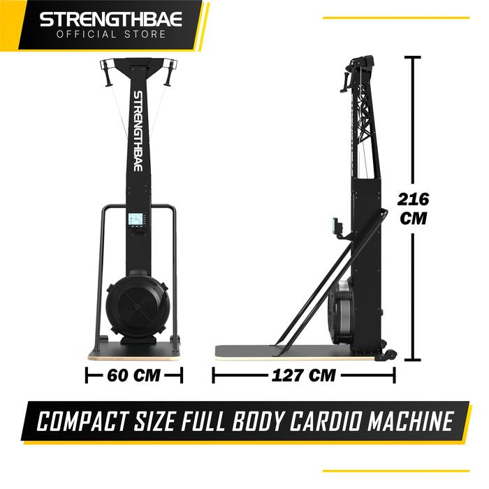 Ski Trainer STRENGTHBAE Crossfit Commercial Grade Ski Machine Air Bike