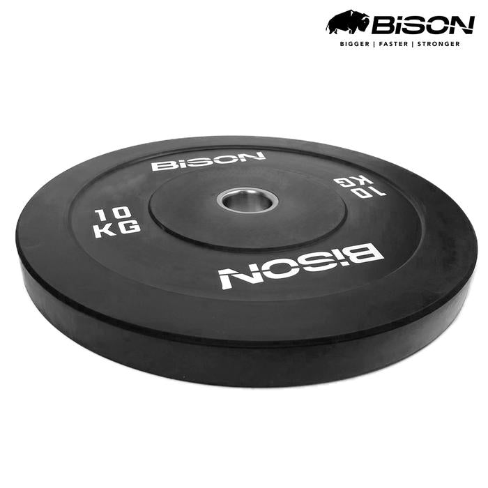 Bison 10 Kg Bumper Plates Olympic Training Bebanan Barbell Classic