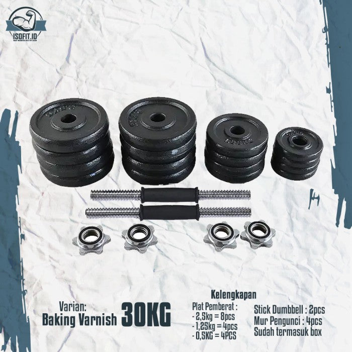 DUMBELL SET CHROME / Barbel / Alat Angkat Beban with BOX - Electoplat 15KG