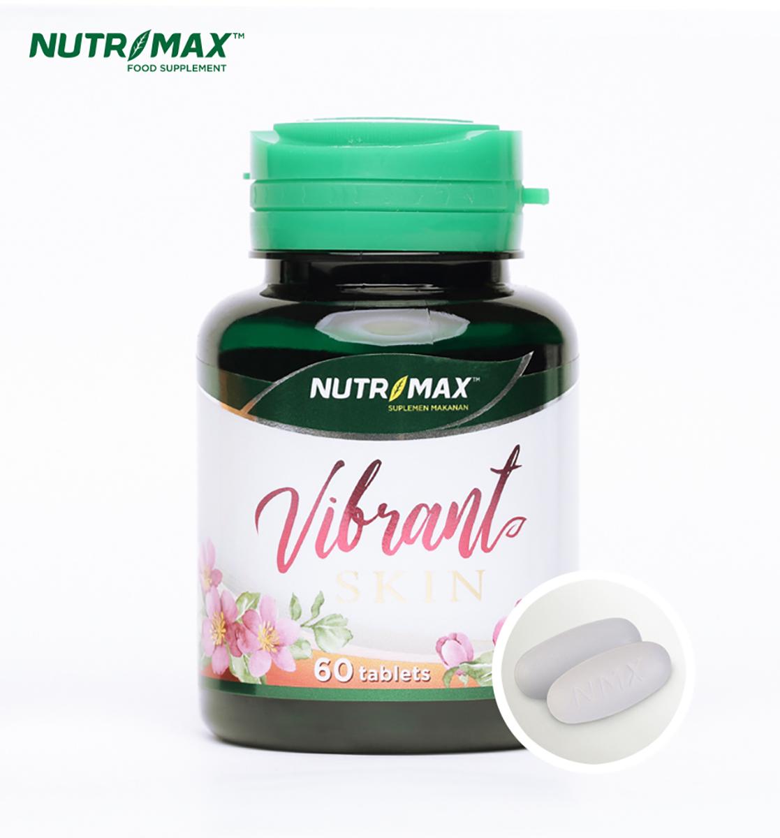 Nutrimax Vibrant Skin Tablet Kulit Kencang Cerah Kolagen Elastin Antioksidan Isi 60 Tablet mencerahkan acid
