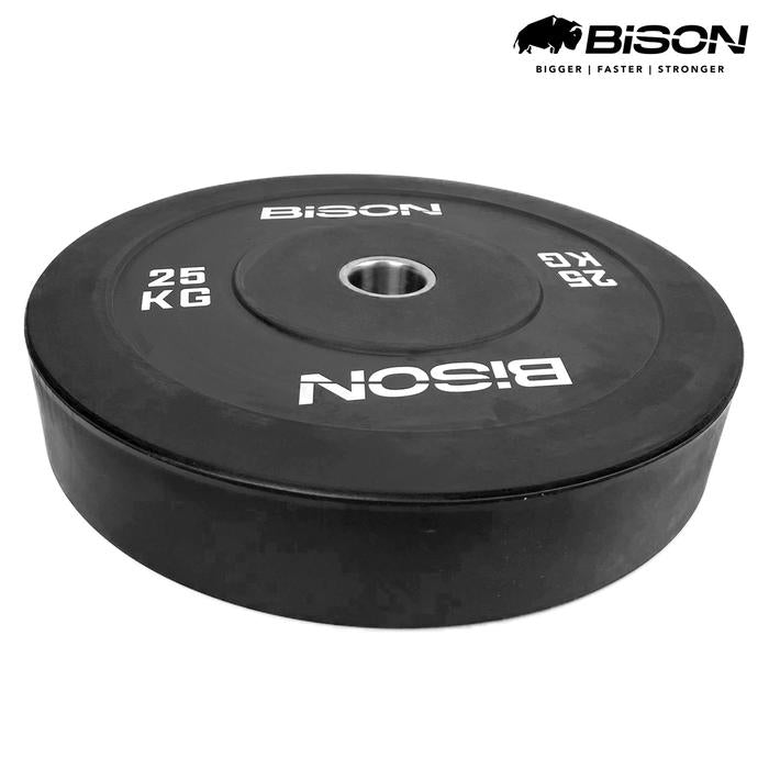 Bison 25 Kg Bumper Plates Olympic Training Bebanan Barbell Classic