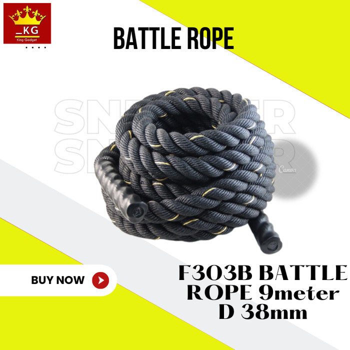 Battle Rope 9 meter F303B with 38mm Diameter Tali Kuat tebal Gym