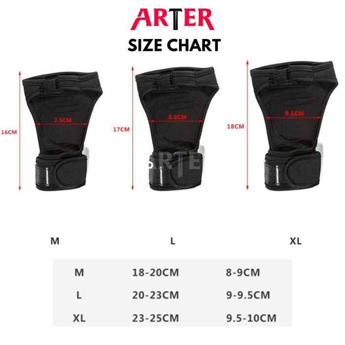 ARTER Gym Gloves Sarung Tangan Fitness Weight Lifting with Wrist Strap - M