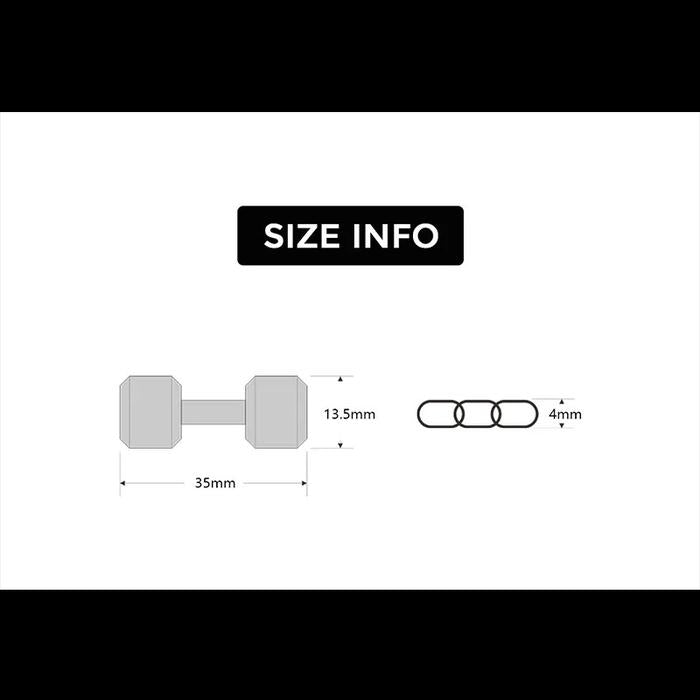 XMASTER dumbbell necklace gym jewelry gift 316 stainless steel CrossFit fitness bodybilding Rogue - Male 35 gr