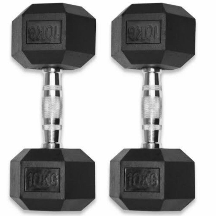 Dumbbell Rubber Hexagonal 2×9kg