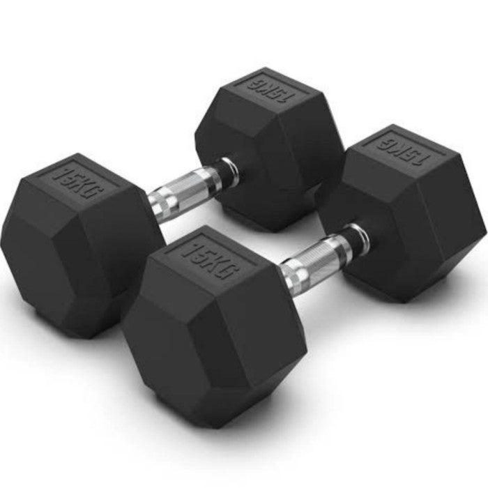 Dumbbell Rubber Hexagonal 2×15kg