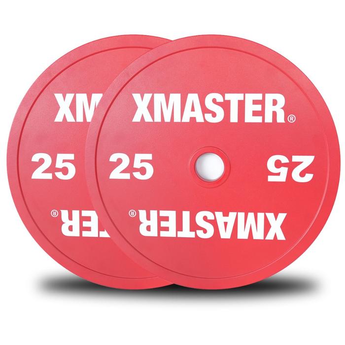 XMASTER Calibrated Plate Powerlifting 5–25kg – Olympic 50mm, Color Coded IPF, Steel – Pair/Set - 10kg Sepasang