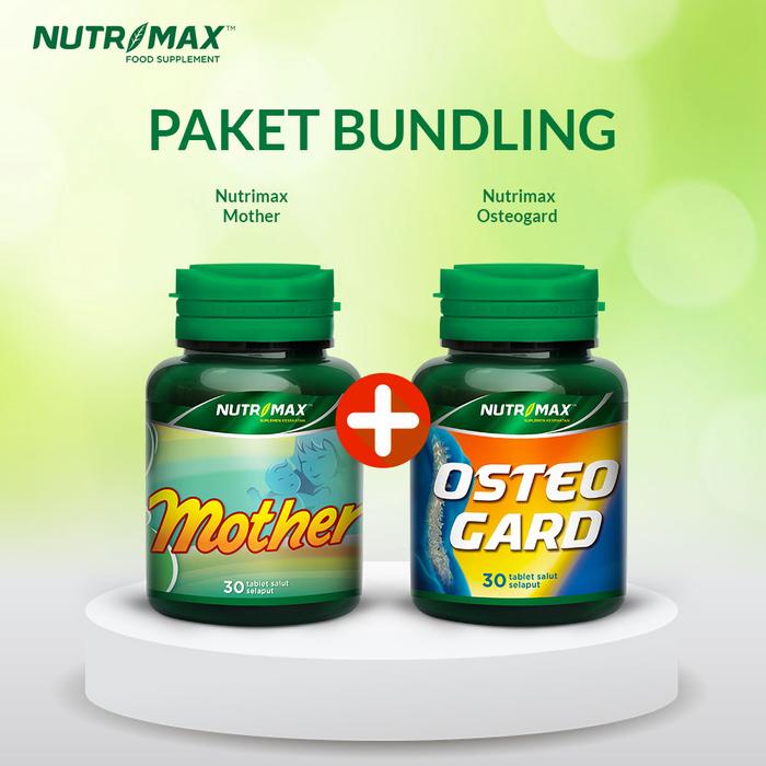 Paket Bundling Nutrimax Mother isi 30 Tablet Nutrimax Osteogard isi 30 tablet Vitamin Mineral Gizi Kehamilan Menyusui Ibu AnakKalsium Tulang Osteoporosis Kesehatan Gigi Kuku Mudah Patah Kalsium Ibu Hamil