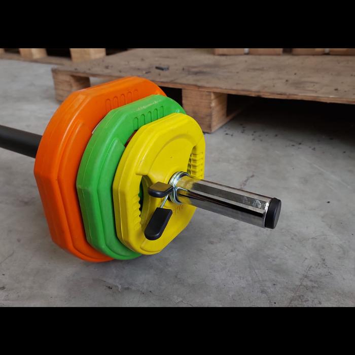 WEIGHT PUMP BARBELL SET 20KG - Body gym warna lifesports