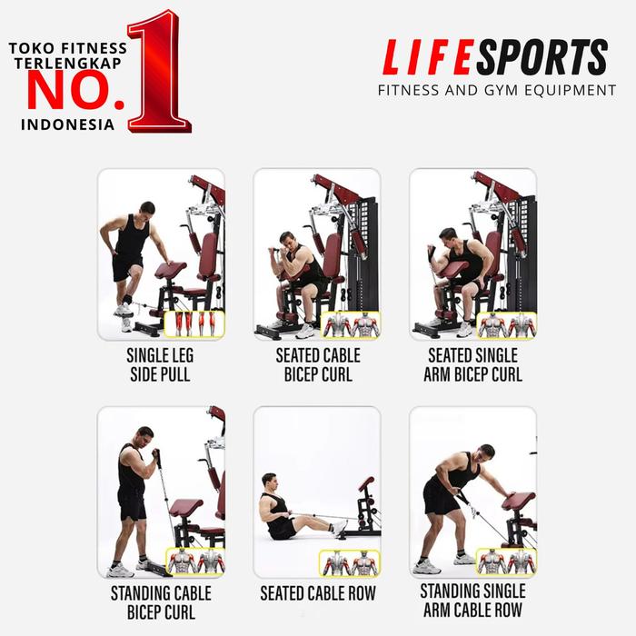 Promo Alat fitness Homegym 3 sisi lifesports plus bench Ls 1601 Multigym Home