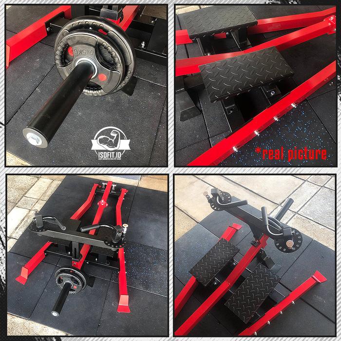 T-Bar Rowing Machine / Deadlift Machine - Penguat Punggung Bermuatan Pelat dengan Pegangan yang Dapat Diputar & Beberapa Posisi