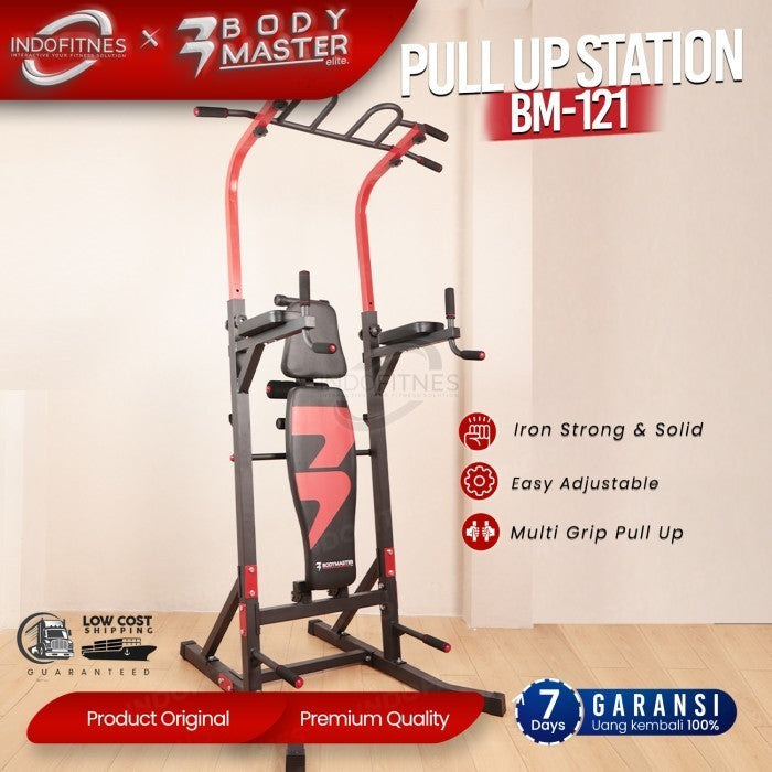 BODYMASTER Pull Up Station + Bench BM-121 Pullup Dip Bar Bench Press - BELUM ONGKIR