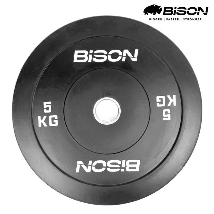 Bison 5 Kg Bumper Plates Olympic Training Bebanan Barbell Classic