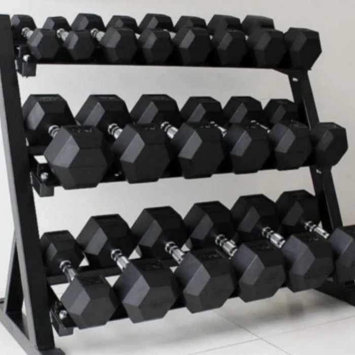 Paket Hex Dumbbell 2.5kg-25kg+Rack