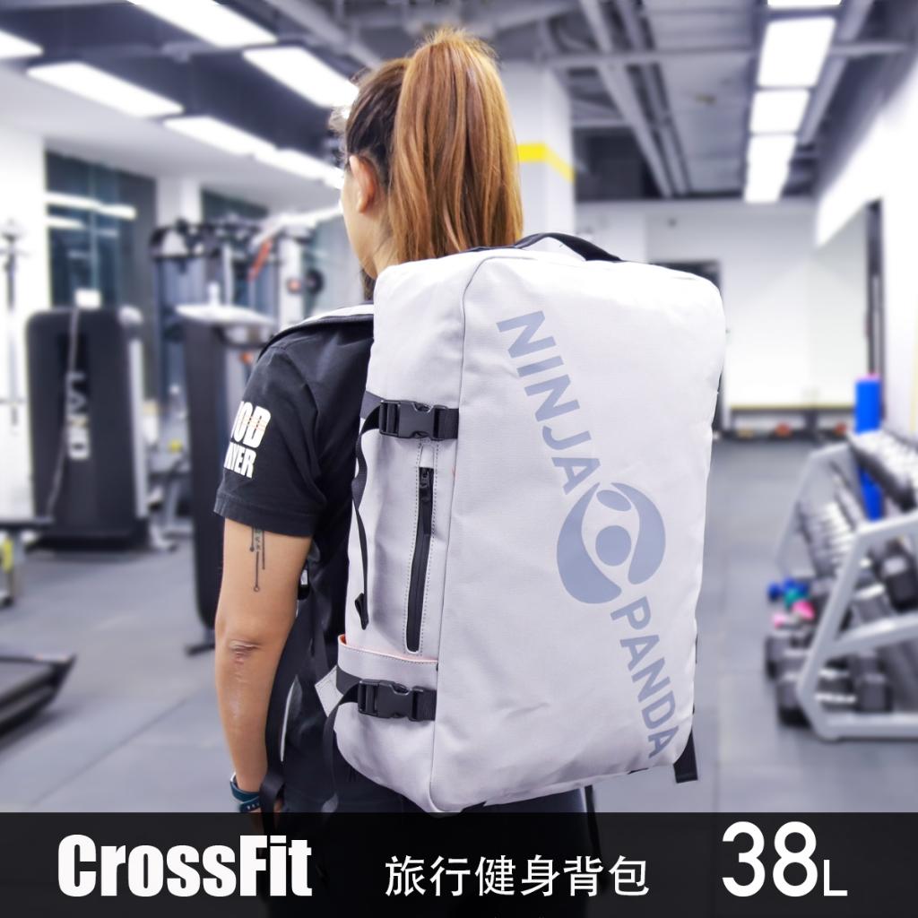 Ninja Panda Backpack Gym 38L Waterproof Ninja Panda – Tas Kanvas Besar untuk CrossFit, Travel & Fitness | Anti Air & Kuat - Polar Grey